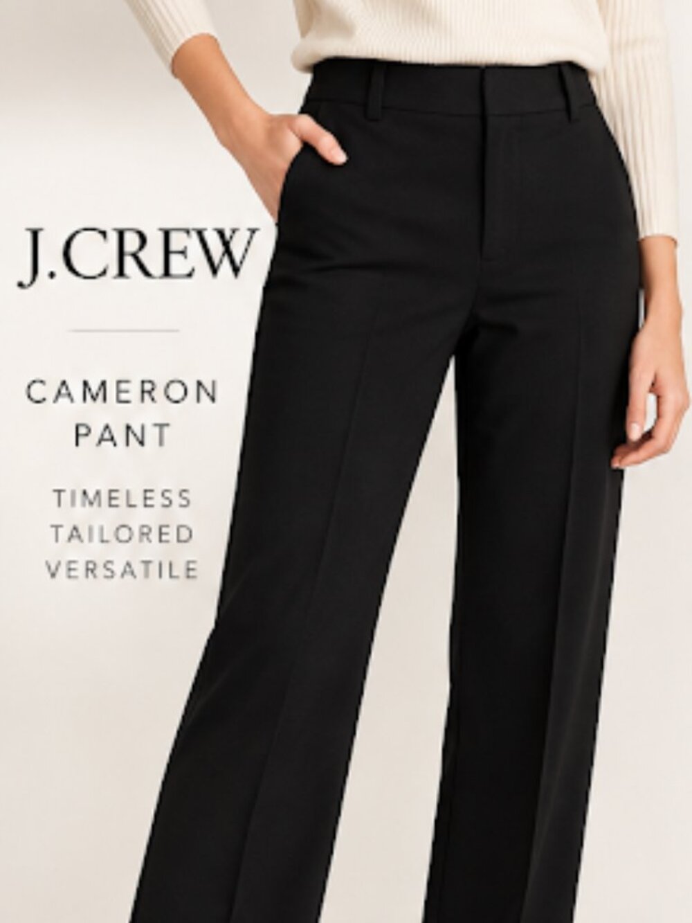 J.Crew 365 Cameron Pant in Four-Season Stretch – Black (Size 6)